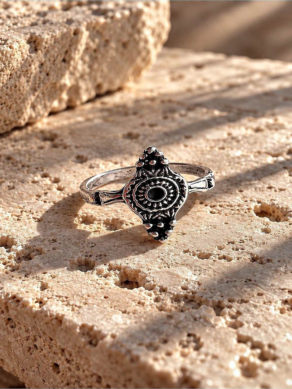 Silver & Black tone Ring